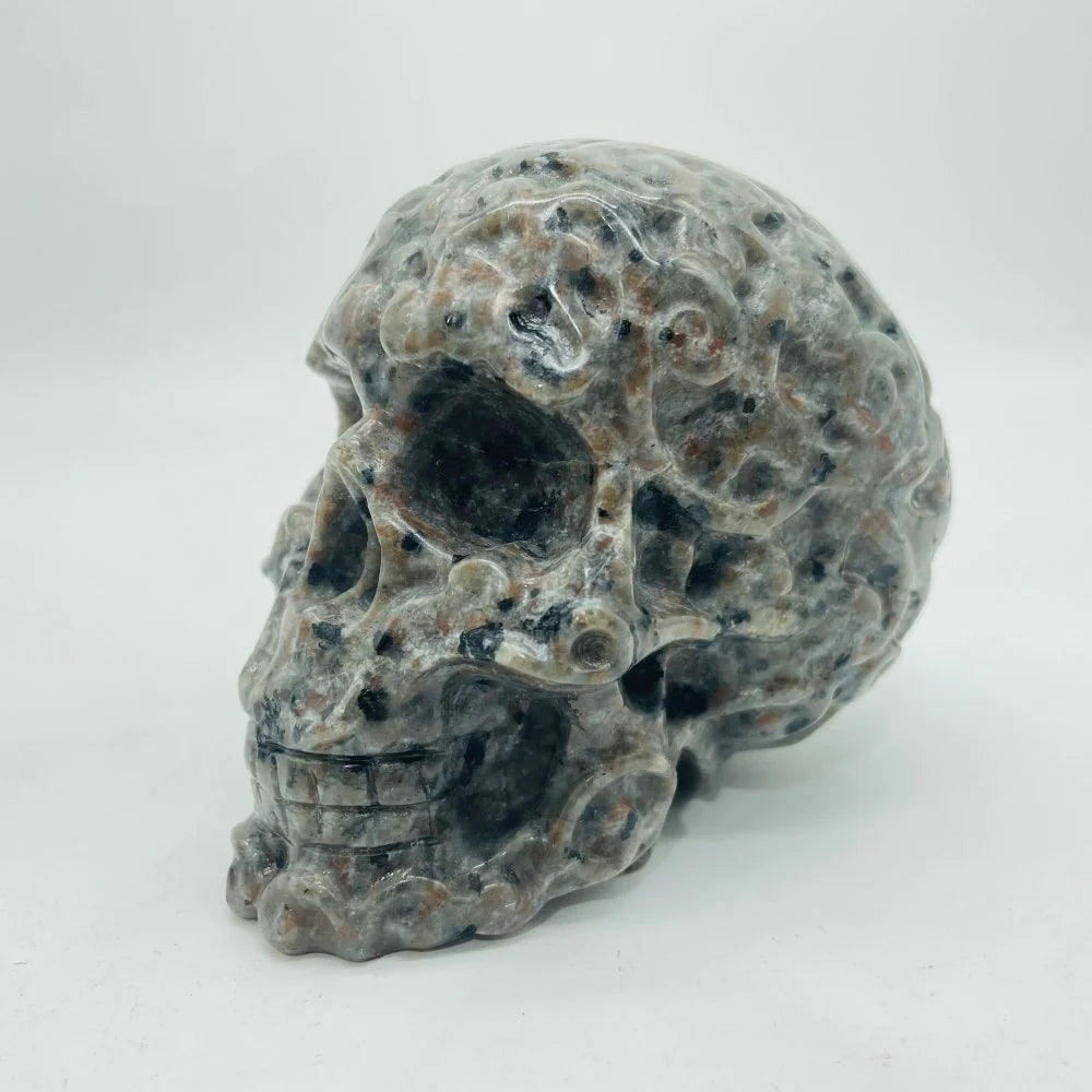 Flamestone Yooperlite Skull Carving