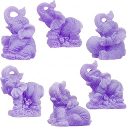 Feng Shui Figurine Elephants Purple Frosted Acrylic