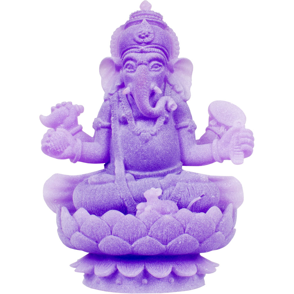 Frosted Acrylic Feng Shui Figurines Sitting Ganesha Purple