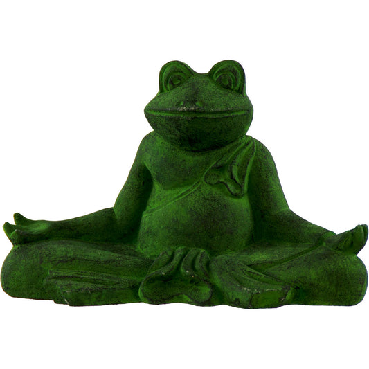 Meditating Yoga Frog Volcanic Stone Statue