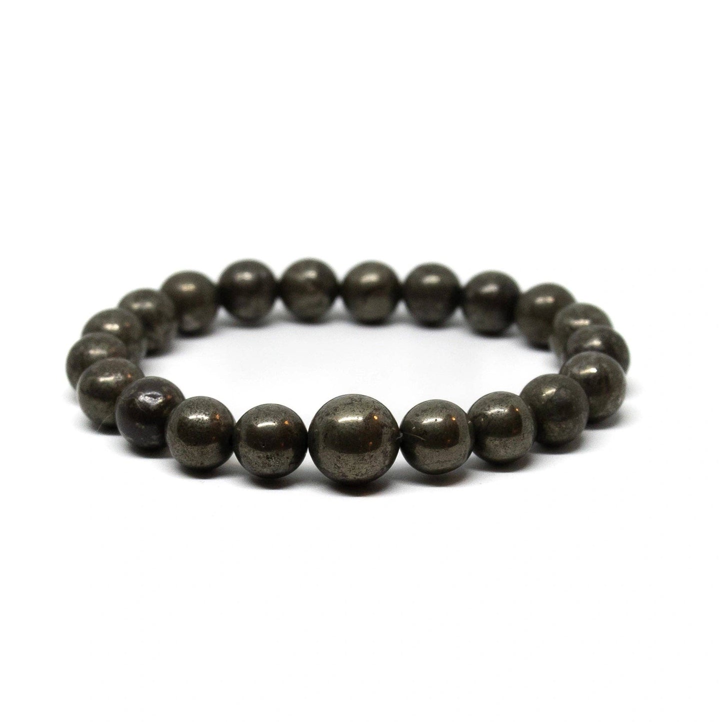 Long Size Pyrite Beaded Bracelet - Wrist Mala - 10mm