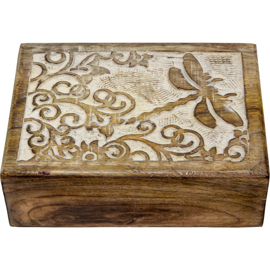 Dragonfly Carved Wood Box