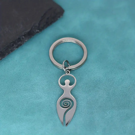 Spiral Goddess Keychain Stainless Steel