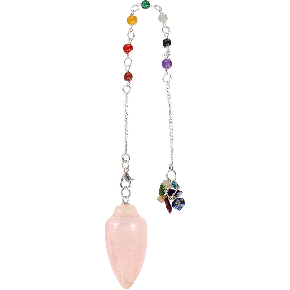 Pendulum Chakra Chain Curved Rose Quartz