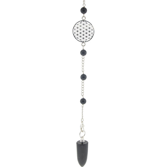 Gemstone Pendulum Flower of Life - Black Tourmaline