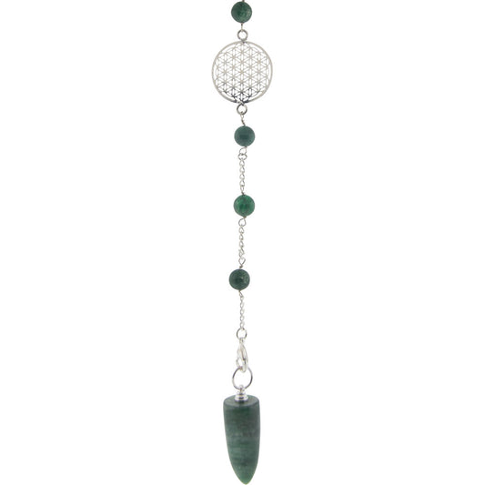 Gemstone Pendulum Flower of Life - Green Aventurine