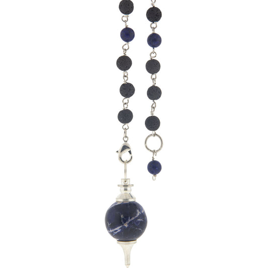 Pendulum Sephoroton w/ Lava Beads - Sodalite