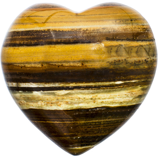 Puffed Gemstone Heart - Tiger Eye