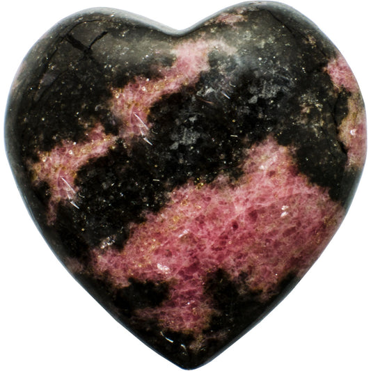 Puffed Gemstone Heart - Rhodonite