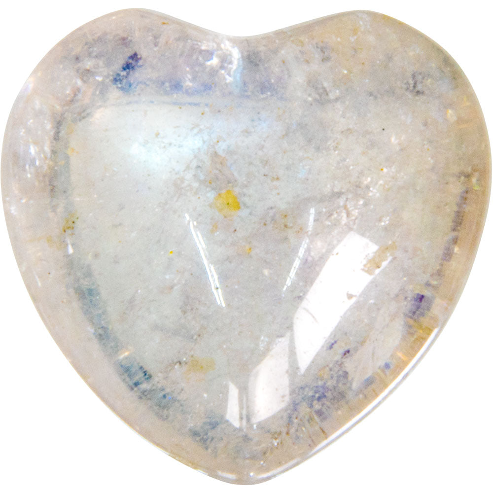 Small Puffed Aura Quartz Heart Angel White