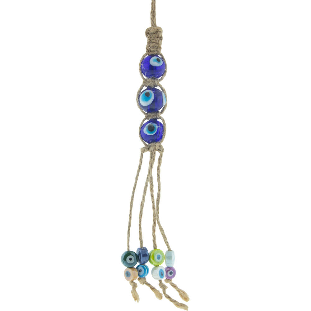 Evil Eye Talisman Hemp Rope Triple w/ Tassels