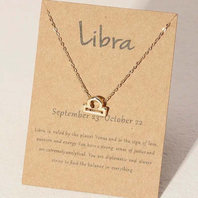 Horoscope Zodiac Constellation Sign Birthday Pendant Necklace