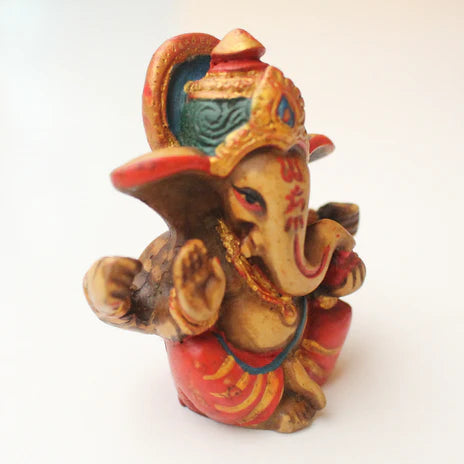 Handpainted Baby Ganesh Resin Statue 2.5"