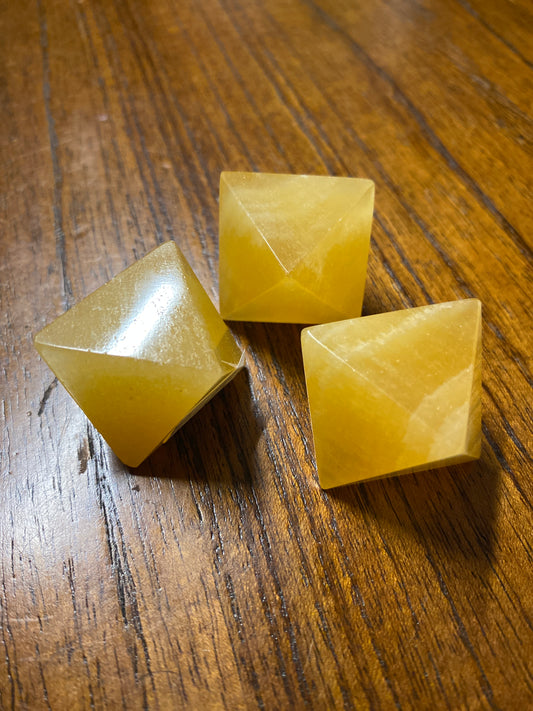 Yellow Calcite Octahedron