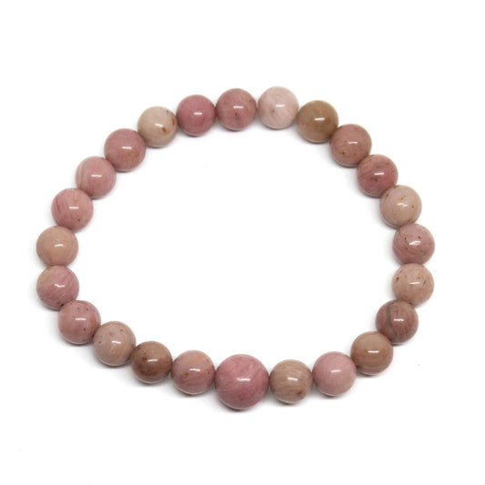 Rhodonite Stretchy Beaded Bracelet - Wrist Mala - 8mm