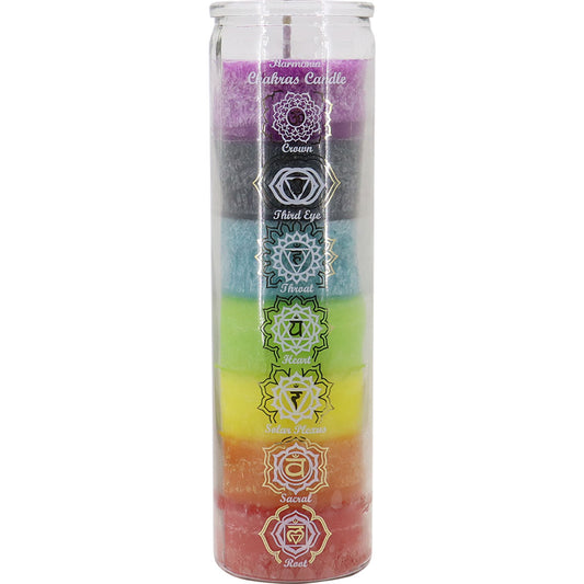 7 Day Chakra Glass Prayer Candle