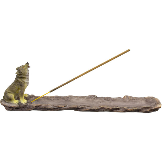 Polyresin Incense Holder - Wolf