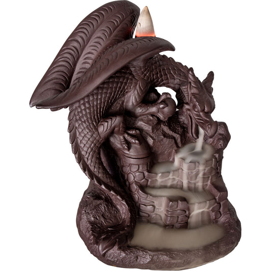 Ceramic Backflow Incense Burner - Dragon on Castle