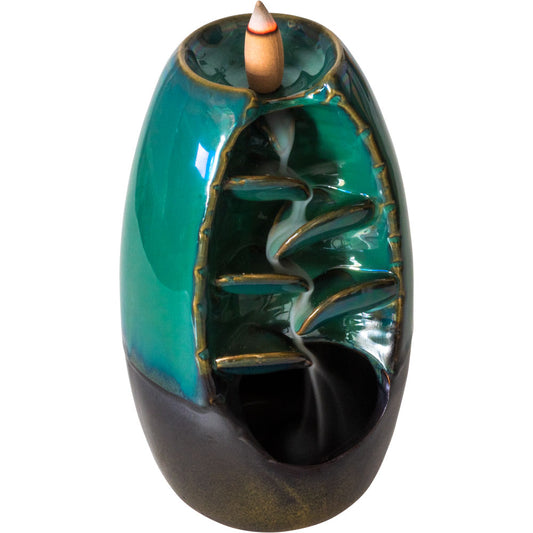 Ceramic Backflow Incense Burner - Cascading Leaves