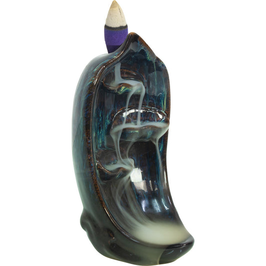 Ceramic Backflow Incense Burner - Cascading Wave