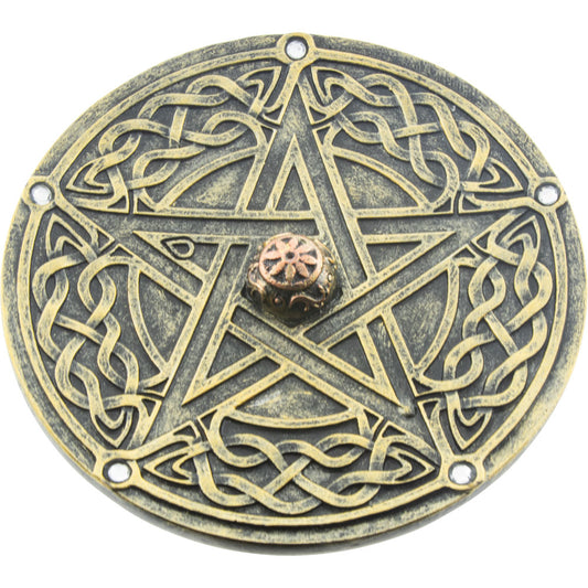 Polyresin Incense Holder - Pentacle Gold