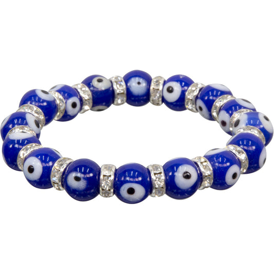 Evil Eye Protection Bracelet Blue Glass Beads