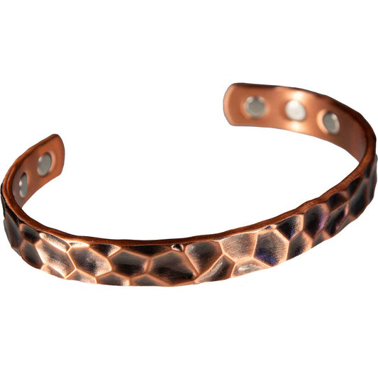 Magnetic Copper Bracelet - Hammered Antiqued Copper