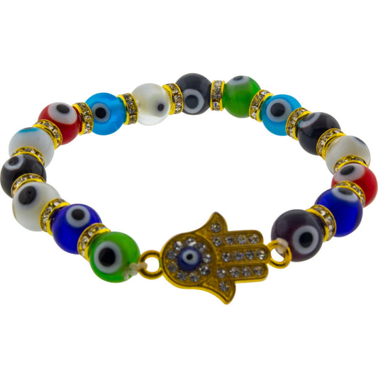 Bracelet Evil Eye Protection Multi-Colored w/ Fatima Hand