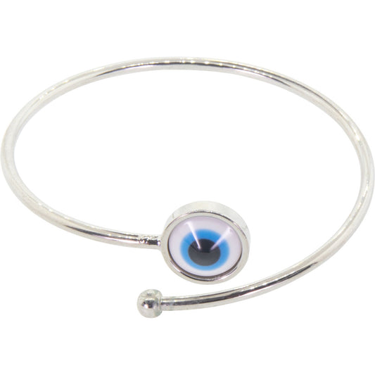 Adjustable Bracelet Evil Eye Silver Metal