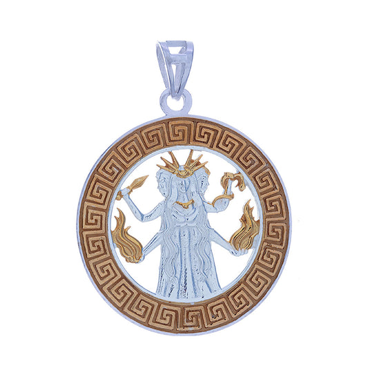 Gold Plated Greek God Pendant Hecate