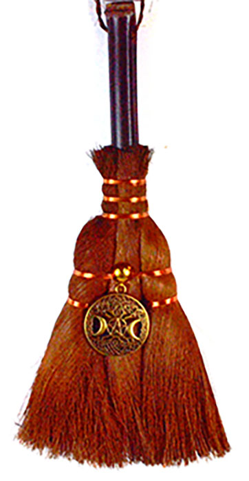 Celtic Triple Goddess broom 9 1/2"