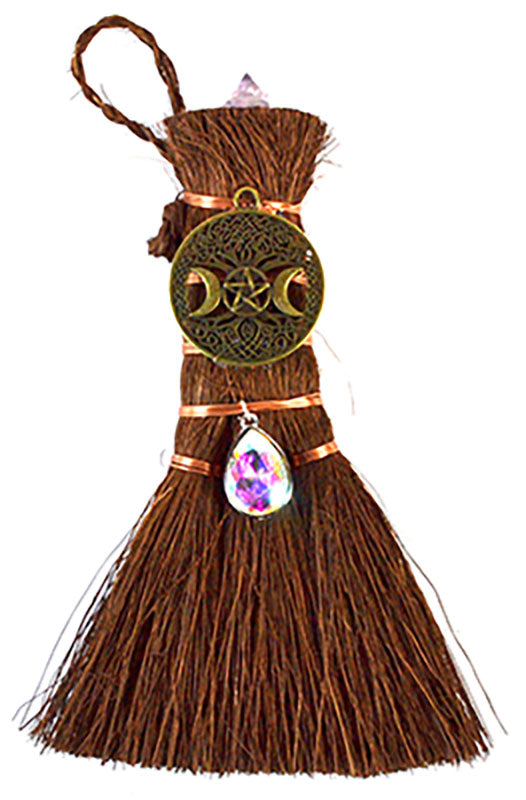 Triple Moon & Pentagram broom 6"