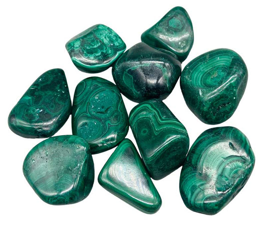 Malachite tumbled pebbles