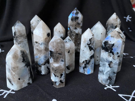 Natural Rainbow Moonstone Tower Points