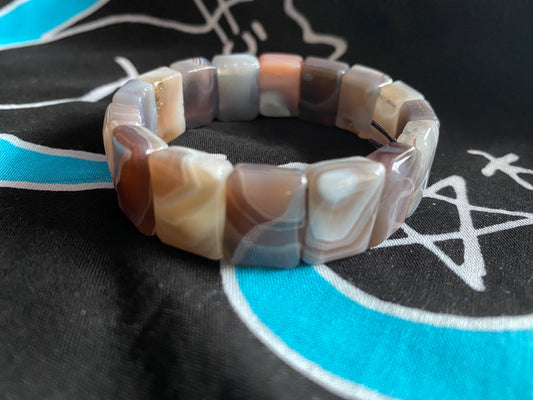 High Quality Striped Banded Agate Bracelet Larger Beads