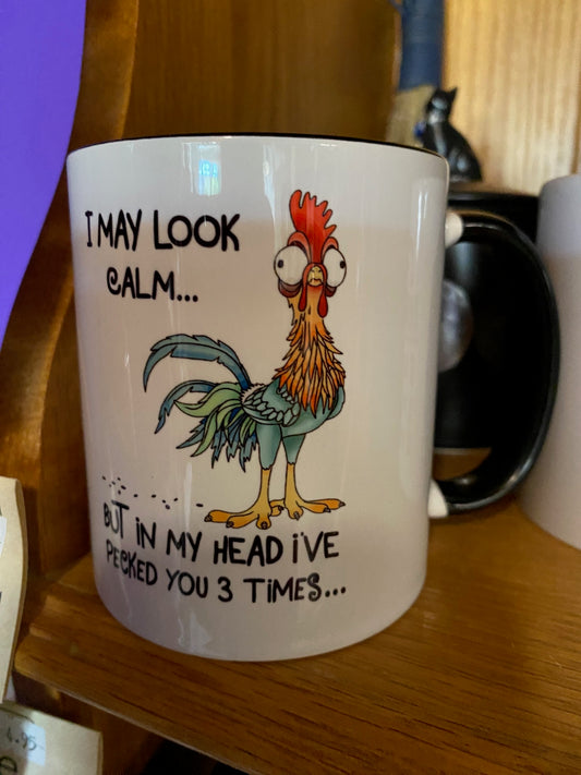 Rooster Mug I May Look Calm