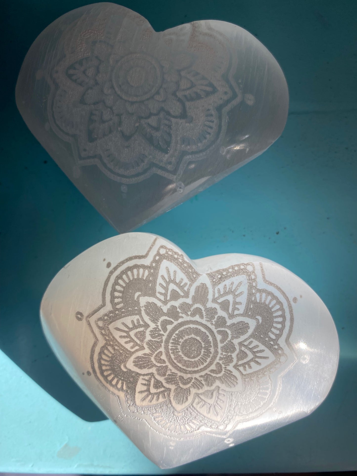 Selenite Heart Lotus Mandala