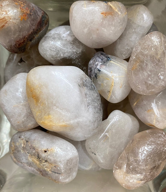 Rutile tumbled stones