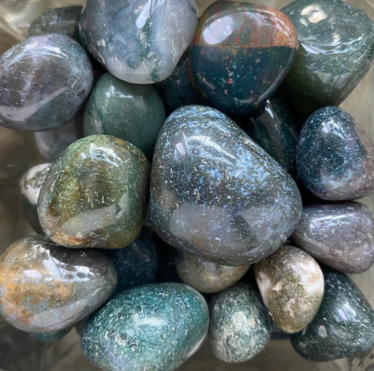 Moss Agate tumbled stone