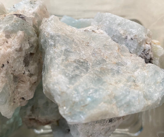 Aquamarine, Blue untumbled stones