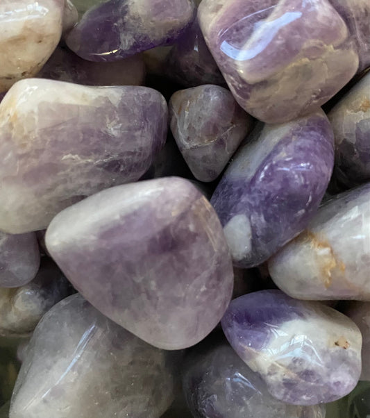 Chevron Amethyst Tumbled Stone