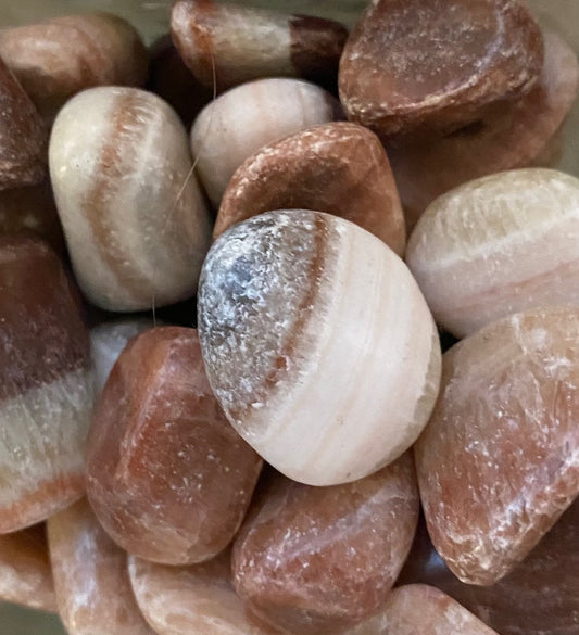 Aragonite, Red tumbled stones