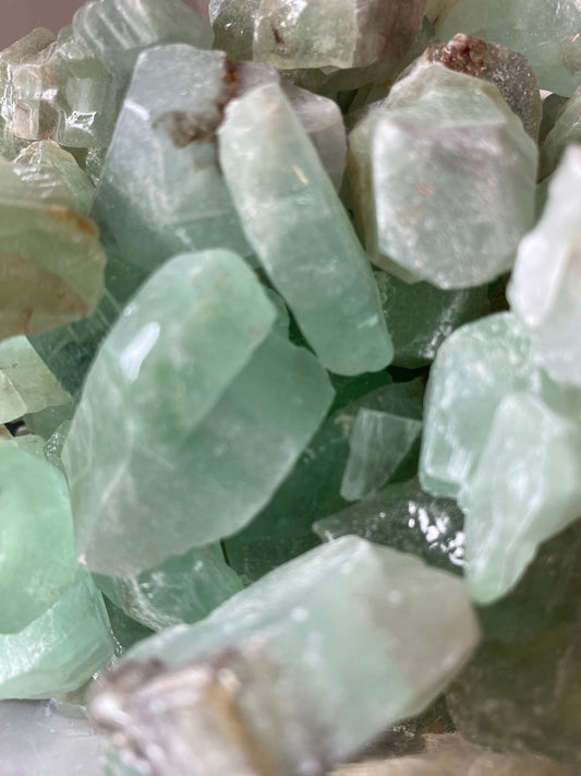 Green Calcite untumbled stones small