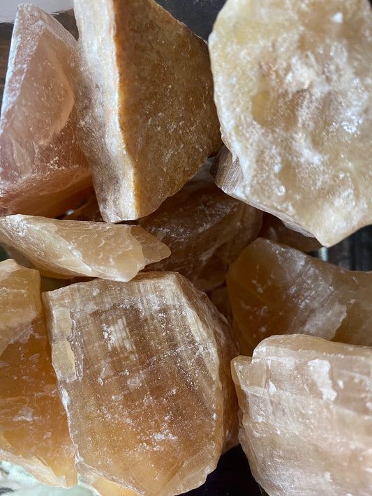 Honey Calcite untumbled stones