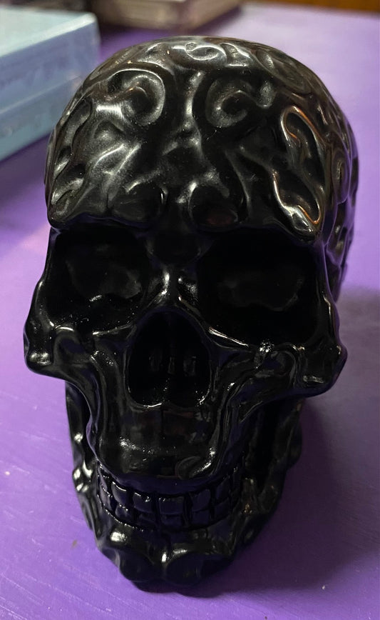 Obsidian Skull Carving