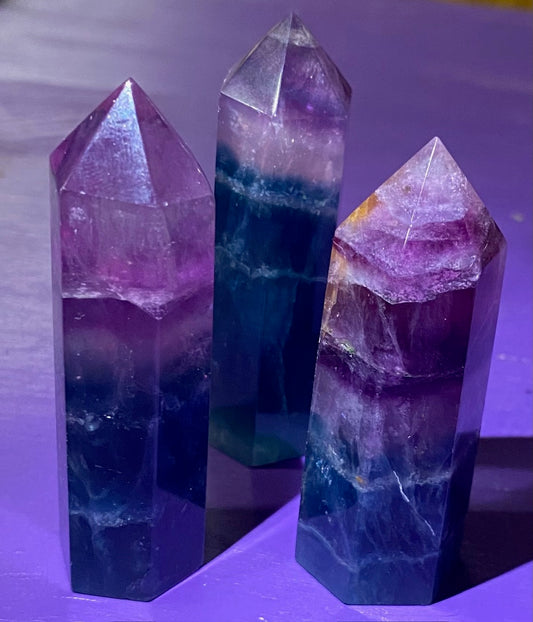 Blue Purple Fluorite Tower Points