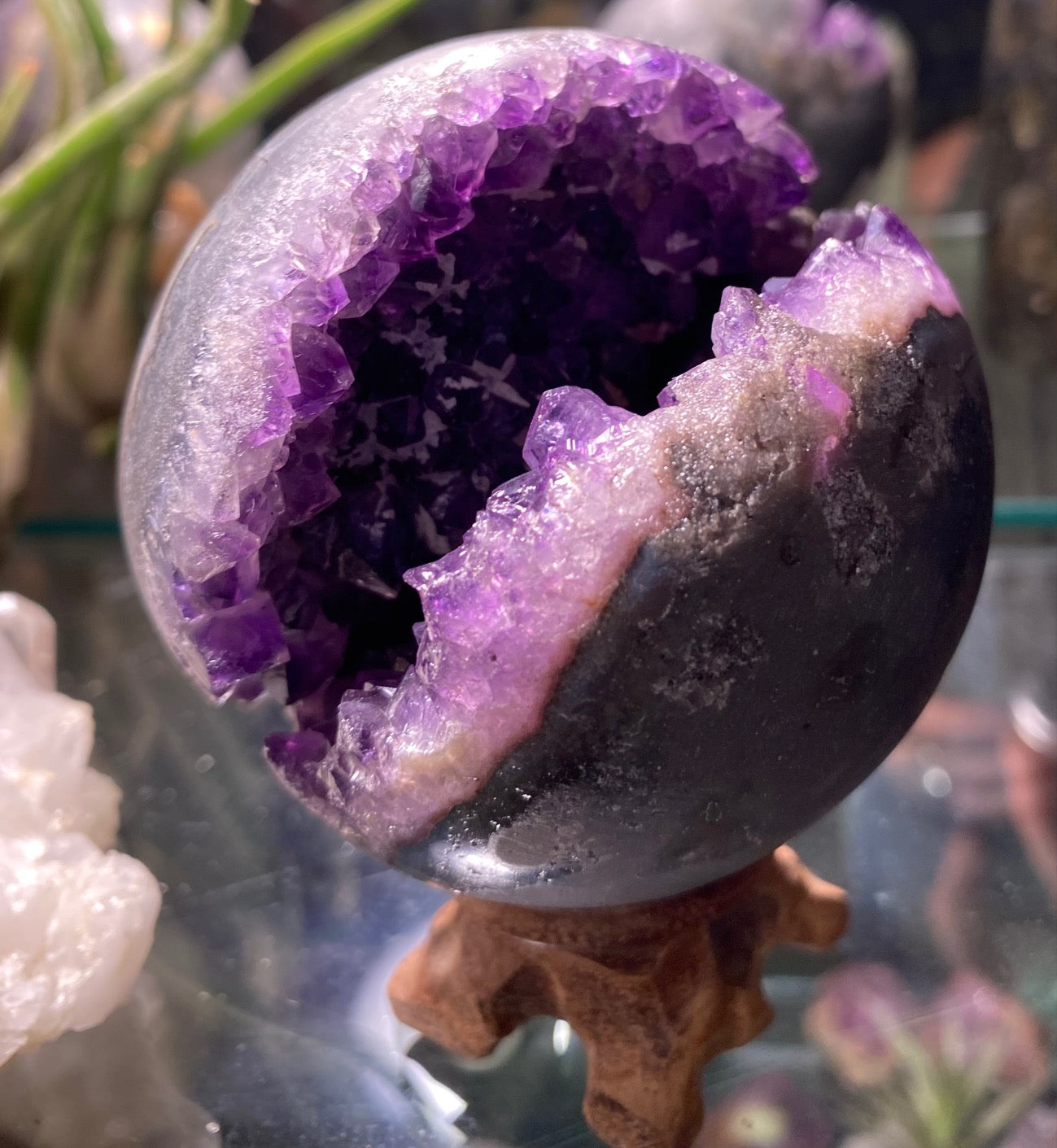 Amethyst Cluster Geode Sphere