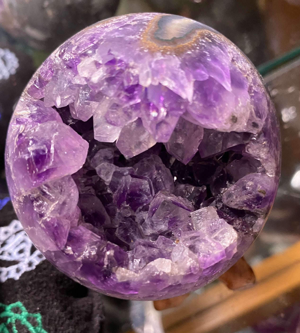 Amethyst Cluster Geode Sphere