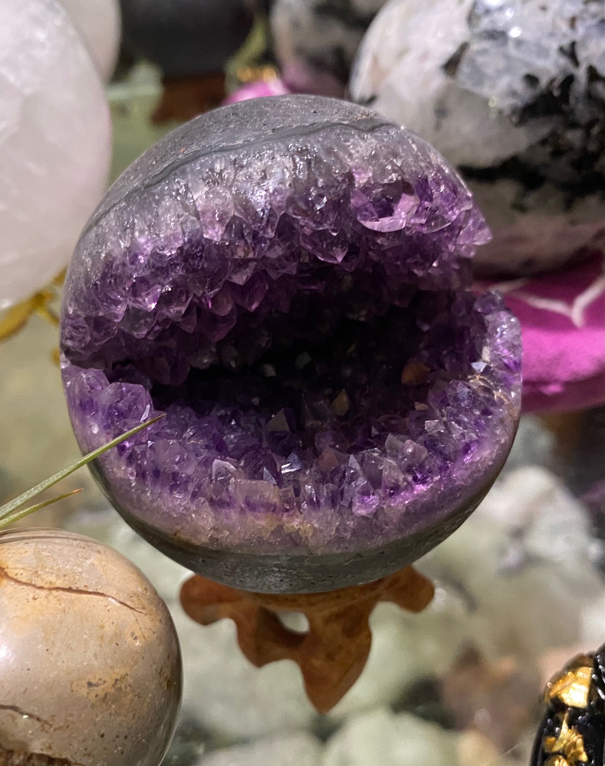 Amethyst Cluster Geode Sphere