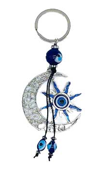 Sun & Moon Evil Eye keychain